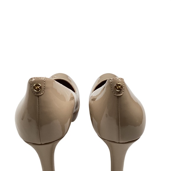 Michael Kors Nude Patent Leather Platform Pumps Heels Round Toe Size 11M Beige - Picture 11 of 13